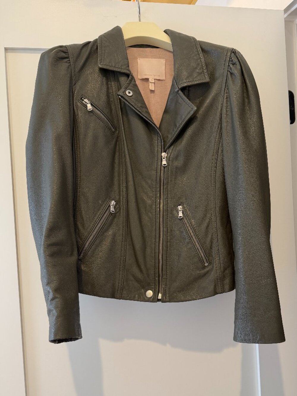 Rebecca Taylor Puff Sleeve Leather Jacket